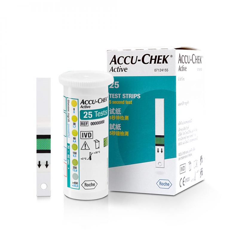 ACCU-CHEK Active Test 25 ชิ้น. แอคคิว เช็ค แผ่นตรวจน้ำตาล