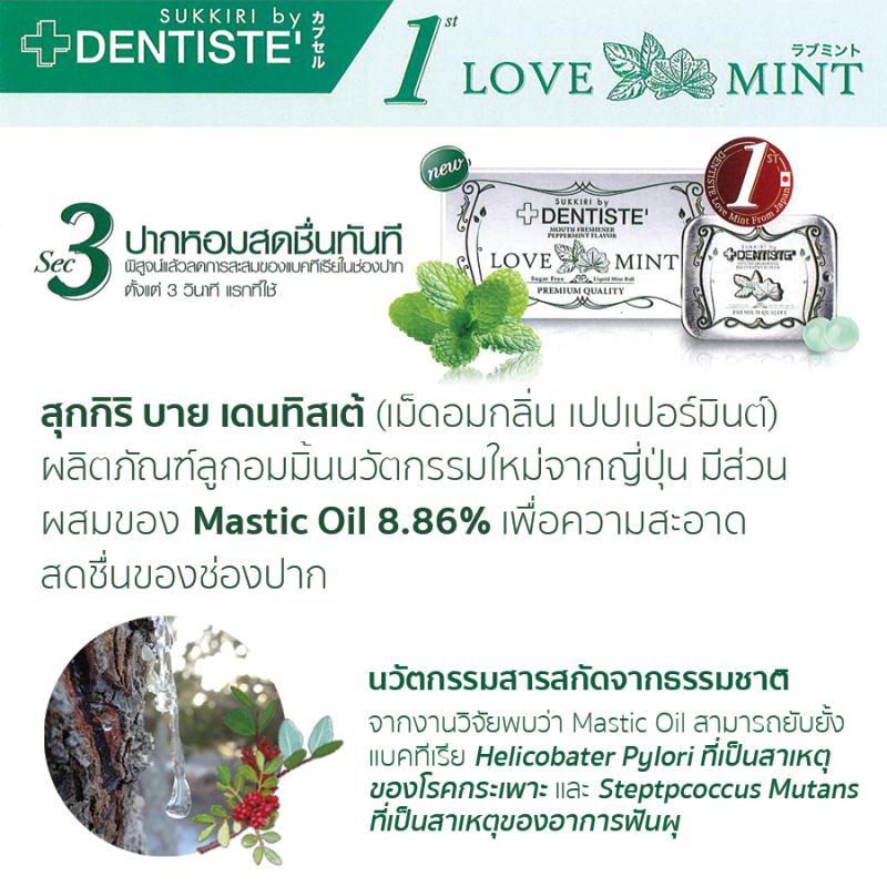 DENTISTE Mouth Freshener Love Mint 5.7g.(Sukkiri)