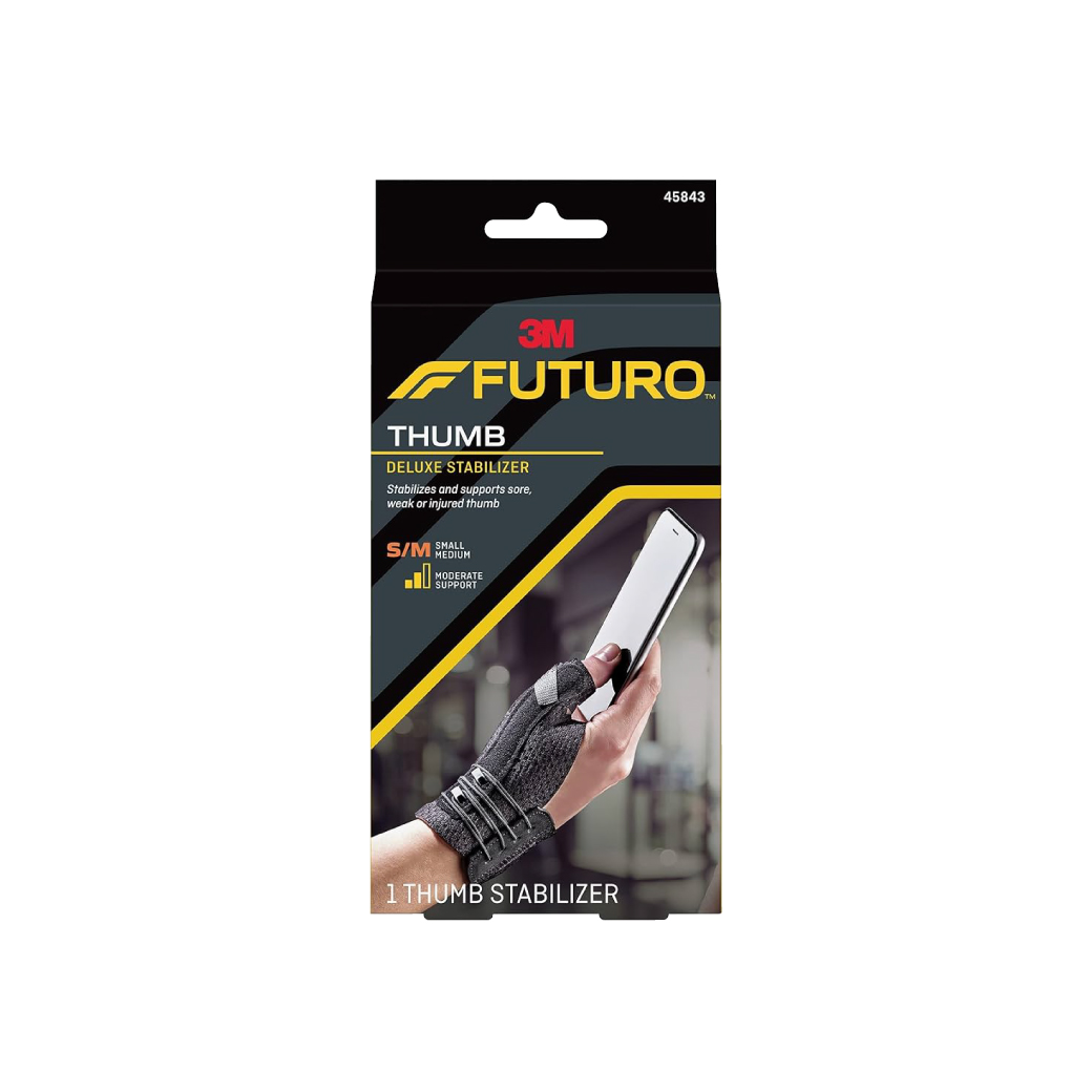 FUTURO Deluxe Thumb Stabilizer ฟูทูโร่ อุปกรณ์ช่วยพยุงนิ้วหัวแม่มือ Size S สีดำ