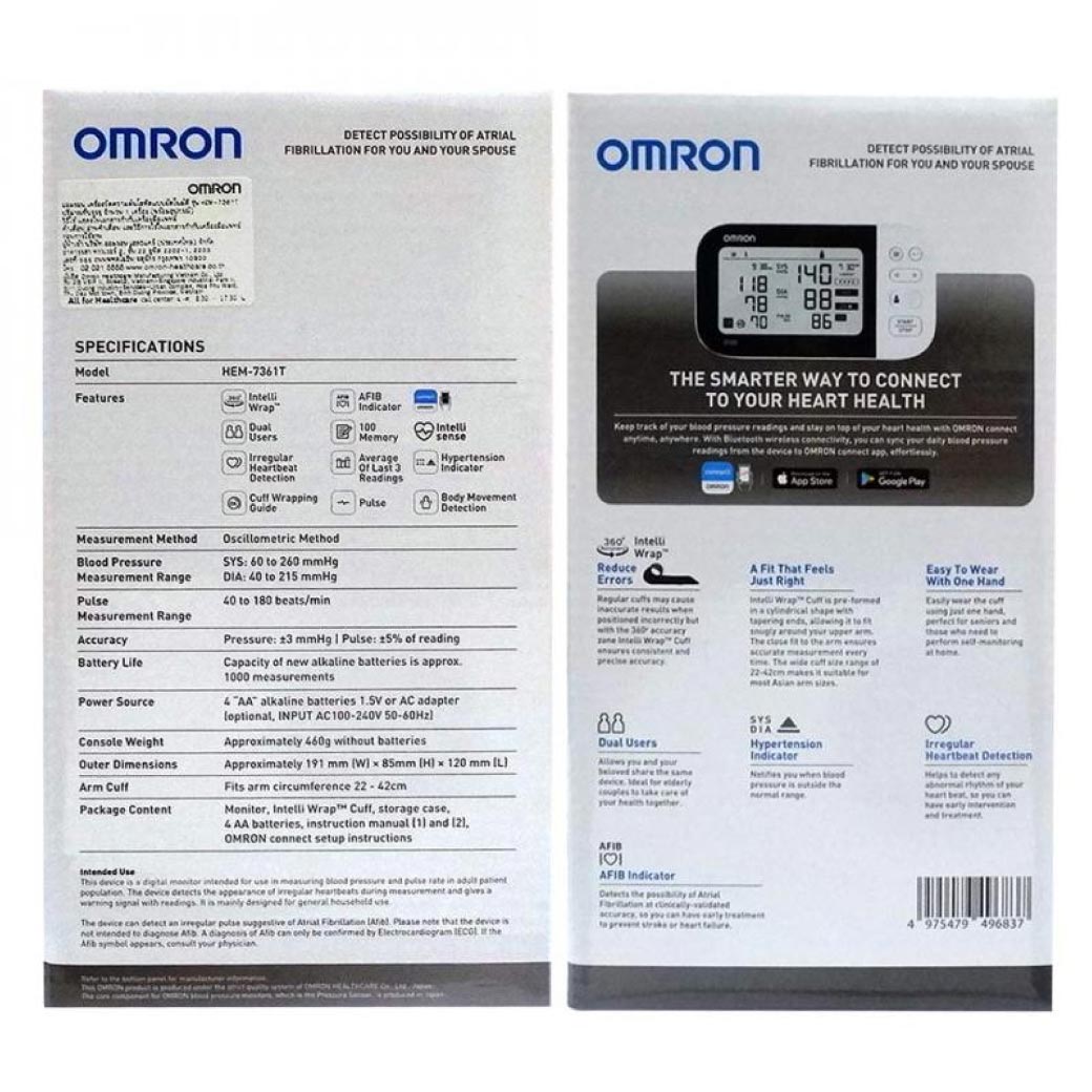 OMRON HEM-7361T เครื่องวัดความดัน ออมร่อน  (Cuff22-42cm)