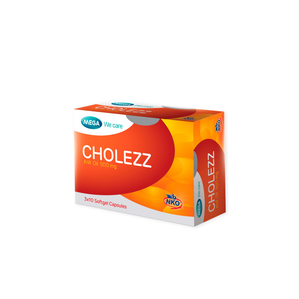 MEGA Cholezz (Krill Oil 500mg.) 30 แคปซูล เมก้า วีแคร์ คริล ออยล์ คริล ออยล์