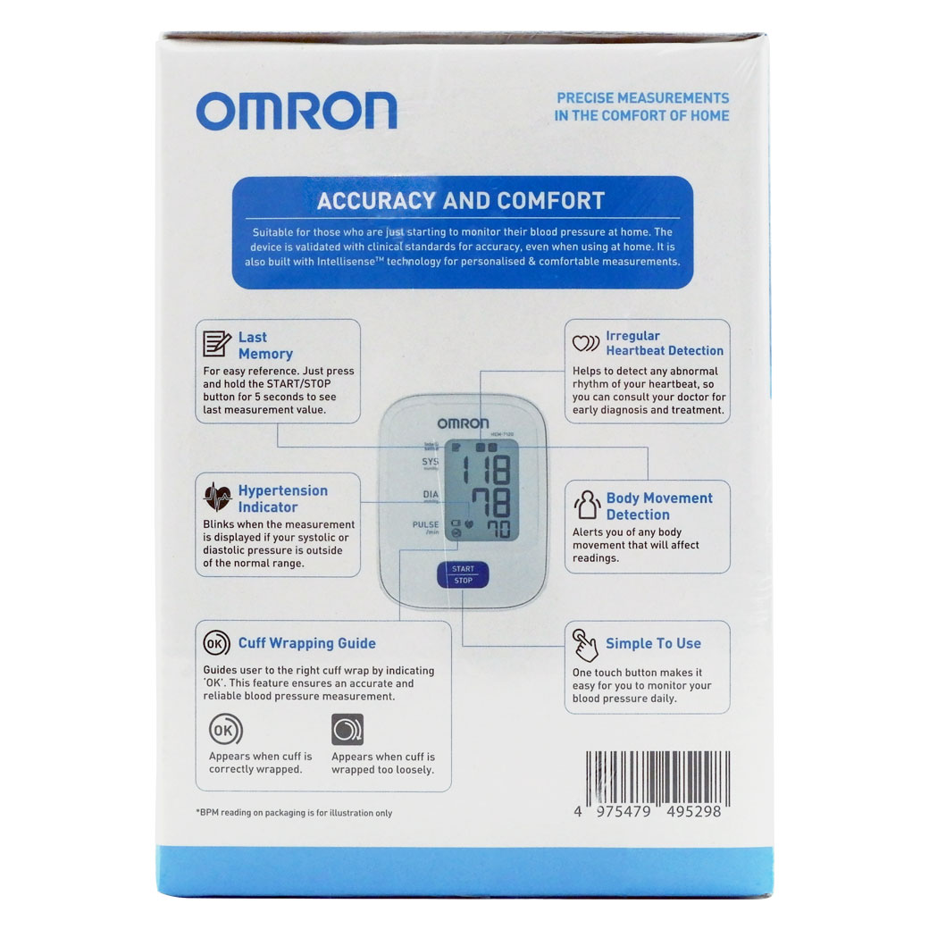 OMRON HEM-7120 เครื่องวัดความดัน (Cuff 22-32cm) ออมรอน 