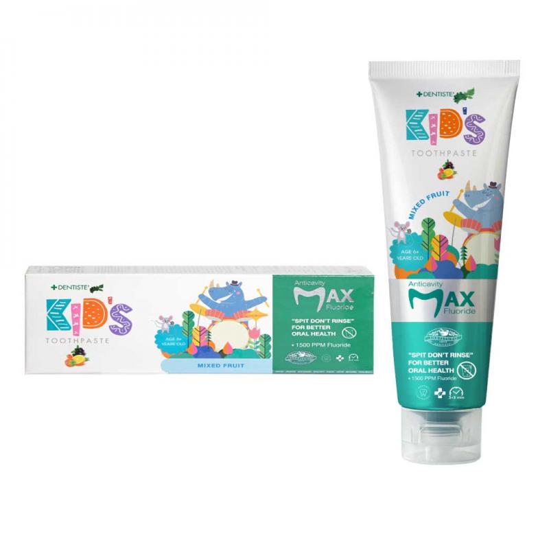 DENTISTE Plus White Spit Dont Rinse Kids 60g.Mixed Fruit ยาสีฟันชนิดแปรงแห้ง