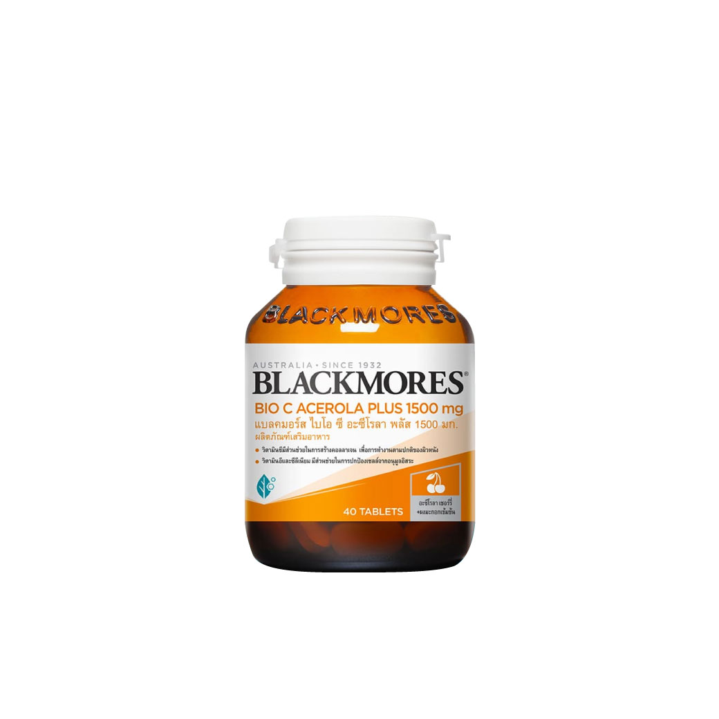 BLACKMORES Bio C Acerola Plus 1500mg. 40 Tablets แบลคมอร์ส ไบโอ ซี