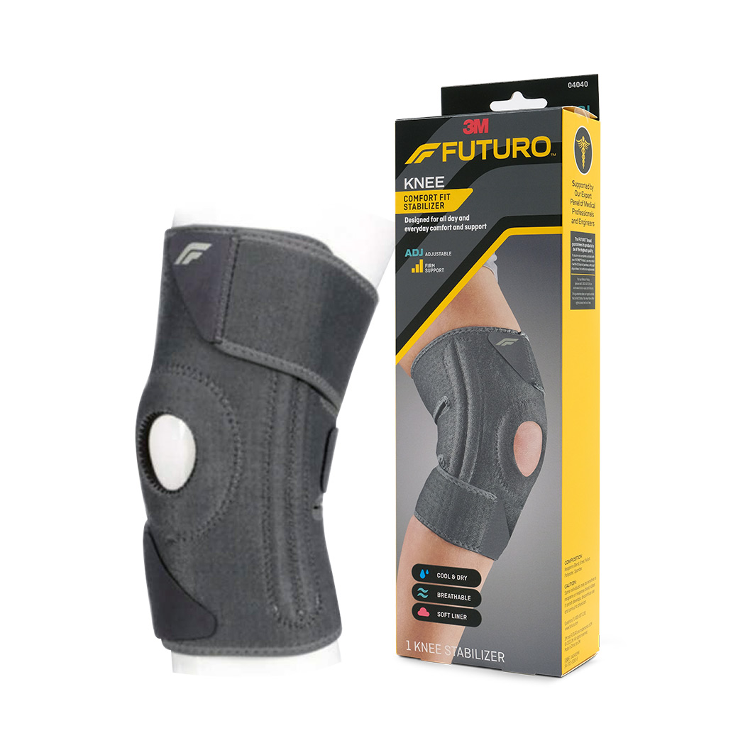 FUTURO Comfort Fit Knee Stabilizer ADJ 04040 ฟูทูโร่ คอมฟอร์ท ฟิต ชนิดปรับกระชับได้ อุปกรณ์พยุงหัวเข่า