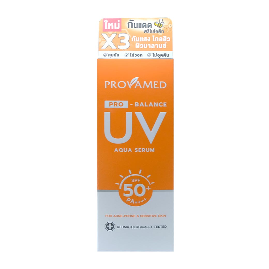 PROVAMED Pro Balance UV Aqua Serum 40ml. โปรวาเมด โปร-บาลานซ์ ยูวี อควา เซรั่ม เอสพีเอฟ 50+ พีเอ++++