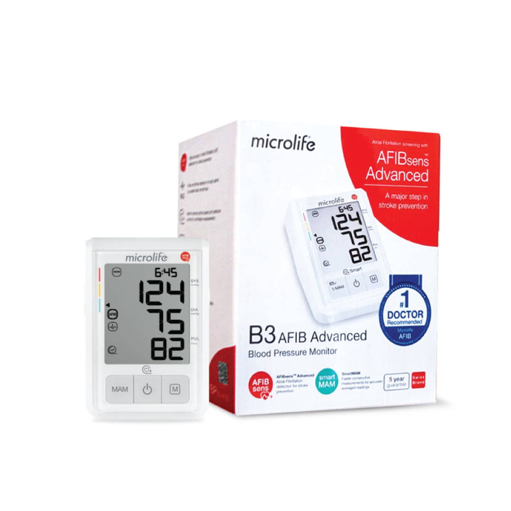 Microlife B3 AFIB Advanced ไมโครไลฟ์ เครื่องวัดความดันโลหิต รุ่น B3 เอฟิบ แอดวานซ์ 