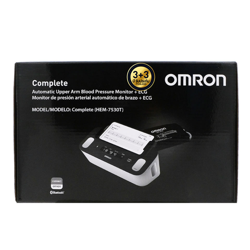 OMRON เครื่องวัดความดันโลหิตและบันทึกคลื่นไฟฟ้าหัวใจอัตโนมัติ รุ่น HEM-7530T Blood Pressure Monitor