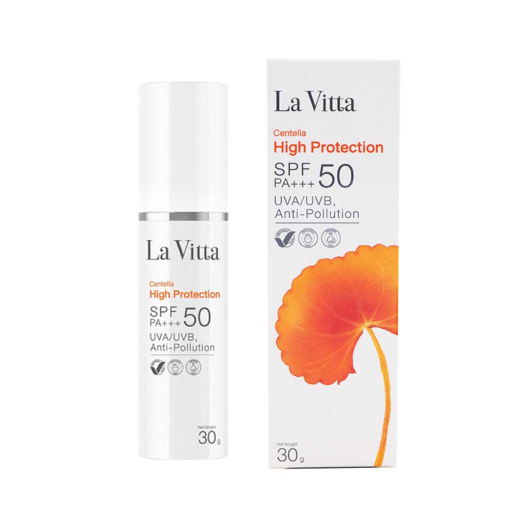 La Vitta Centella High Protection SPF50 PA+++ UVA/UVB,Anti- Pollution 30g. ลา วิตต้า เซนเทลล่า ไฮ โพรเทคชั่น เอสพีเอฟ50 พีเอ+++ ยูวีเอ/ยูวีบี, แอนตี้-โพลูชั่น