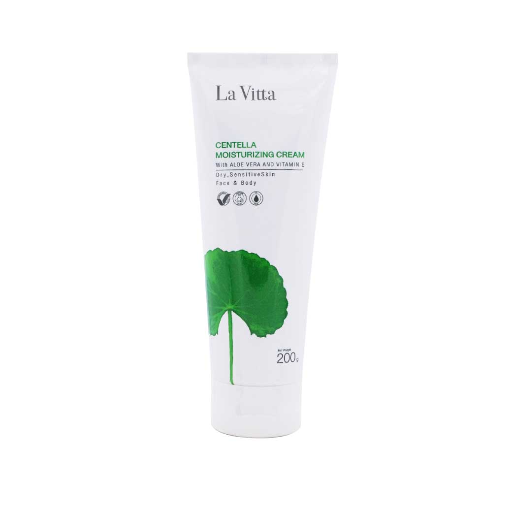 La Vitta Centella Moisturizing Cream With Aloe Vera And Vitamin E 200g. ลา วิตต้า เซนเทลล่า มอยเจอร์ไรซิ่ง ครีม วิท อโล เวร่า แอนด์ วิตามิน อี