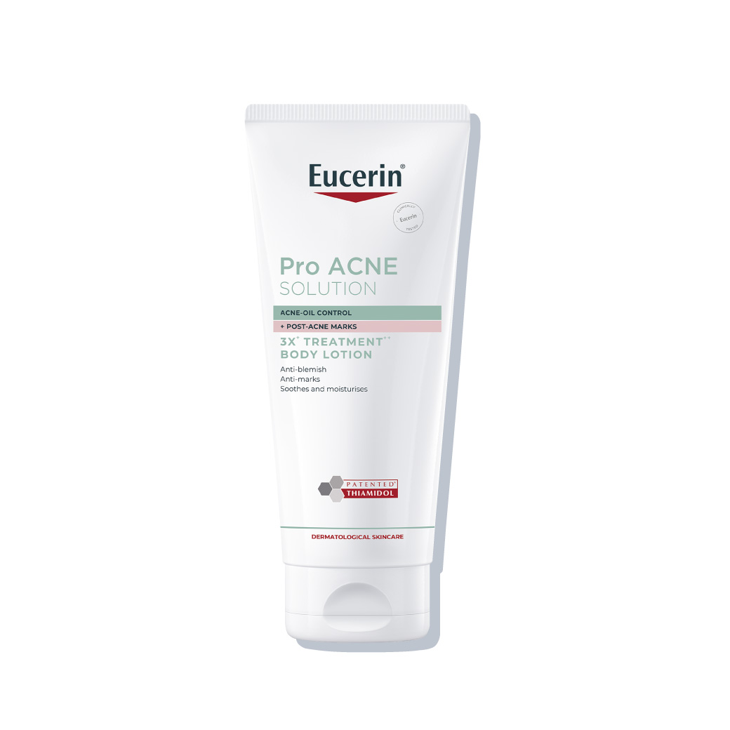 EUCERIN Pro Acne Solution 3x Treatment Body Lotion 200ml. ยูเซอริน โปร แอคเน่ โซลูชั่น 3X ทรีทเมนท์ บอดี้ โลชั่น